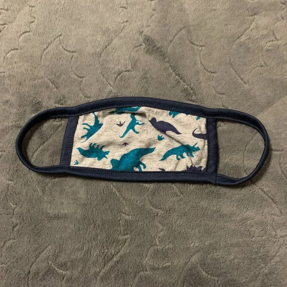 NWOT | Baby Dinosaur Material Mask | Navy, Gray & Teal